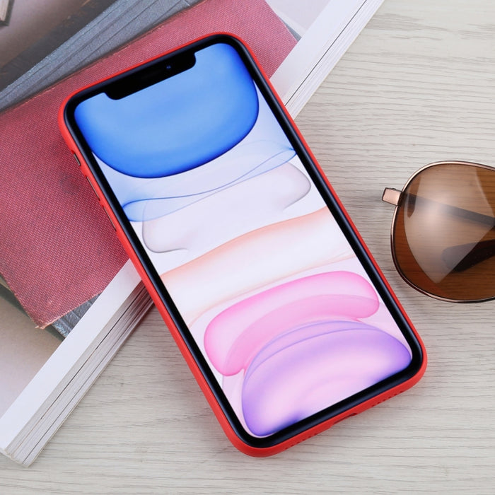 Para iPhone 11 Funda protectora de PP con textura de fibra de carbono