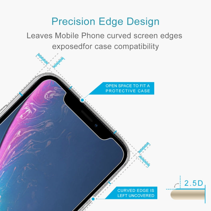 Para iPhone 11 / XR 50 piezas 0,3 mm 2.5D 9H Película de vidrio templado
