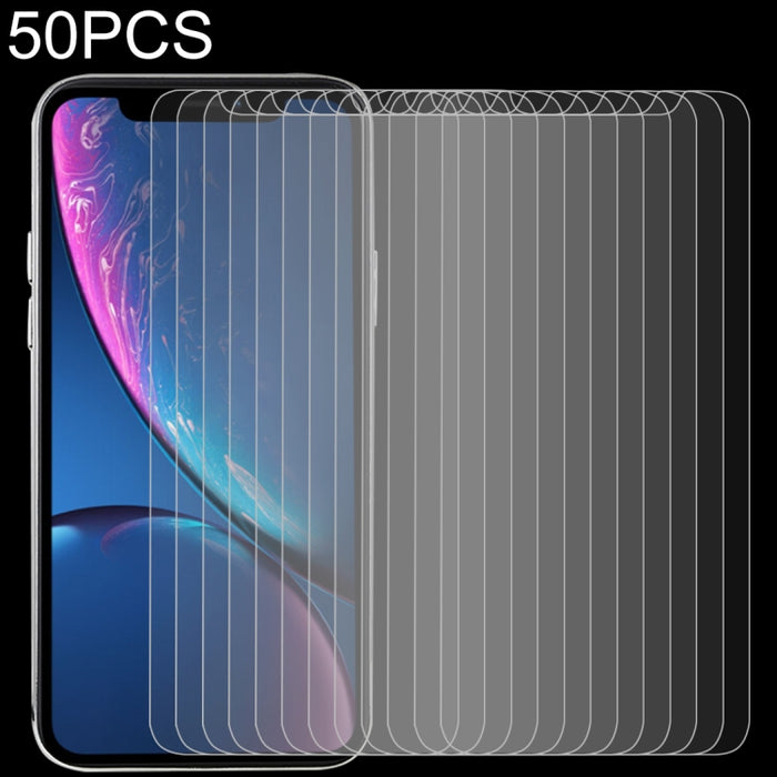 Para iPhone 11 / XR 50 piezas 0,3 mm 2.5D 9H Película de vidrio templado