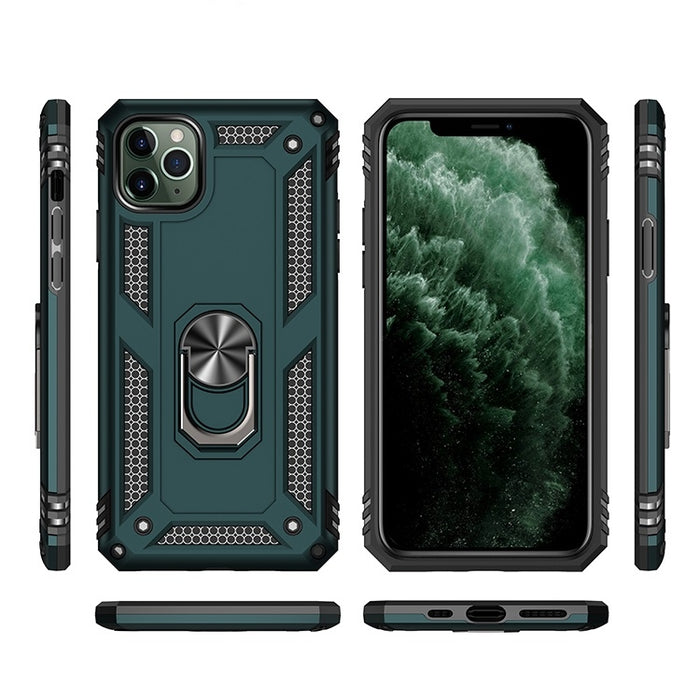 Funda protectora a prueba de golpes de Armor TPU + PC para iPhone 11, con soporte de rotación de 360 grados