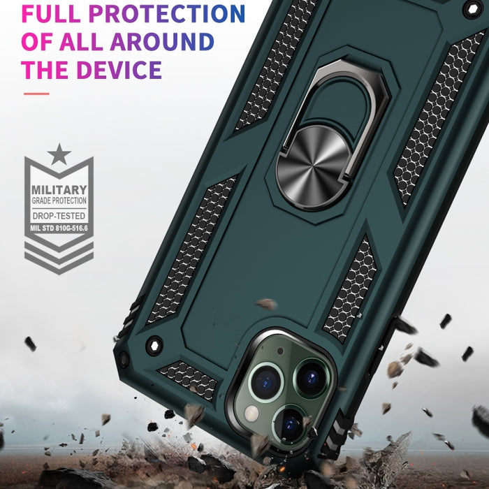 Funda protectora a prueba de golpes de Armor TPU + PC para iPhone 11, con soporte de rotación de 360 grados