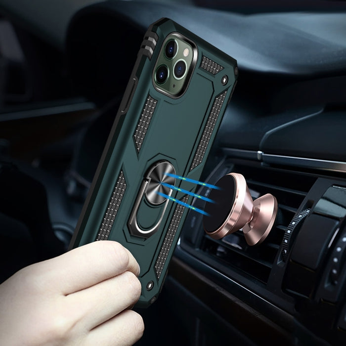 Funda protectora a prueba de golpes de Armor TPU + PC para iPhone 11, con soporte de rotación de 360 grados