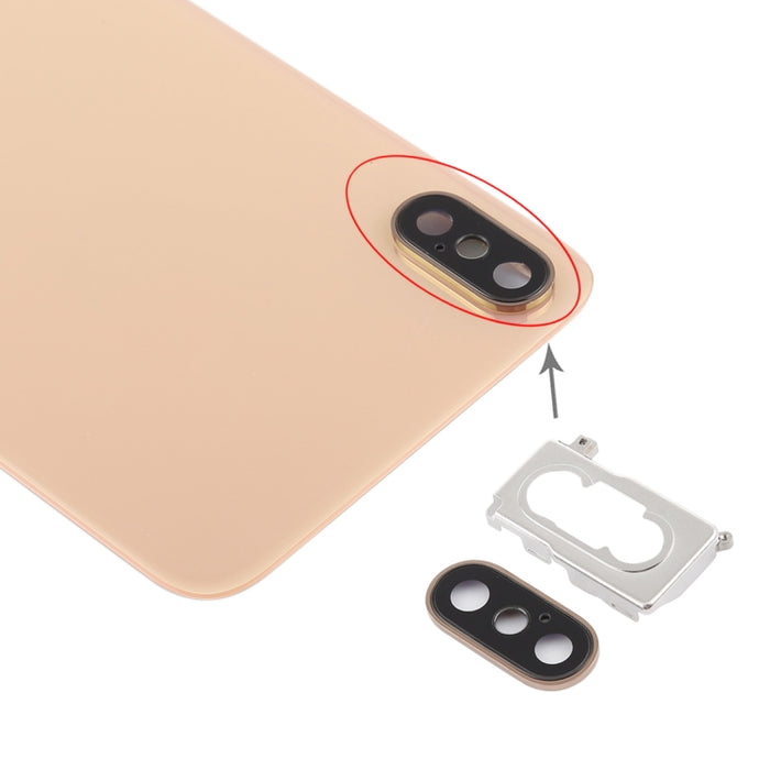 Tapa trasera de batería con bisel, lente y adhesivo para cámara trasera para iPhone XS Max, For iPhone XS Max with Adhesive