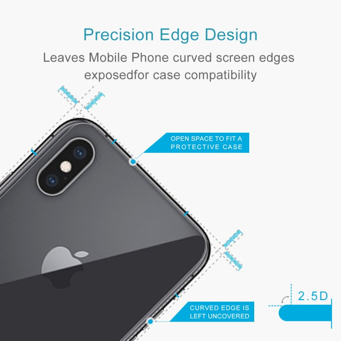 Para iPhone XS Max 9H Protector de vidrio templado Película de pantalla trasera