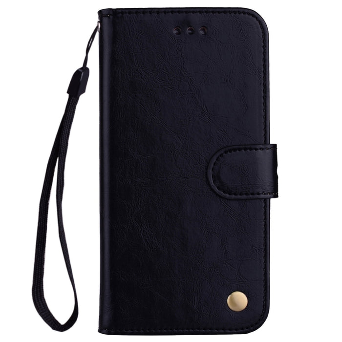 Para iPhone XS Max Business Style Oil Wax Texture Funda de cuero con tapa horizontal con soporte, ranuras para tarjetas y billetera