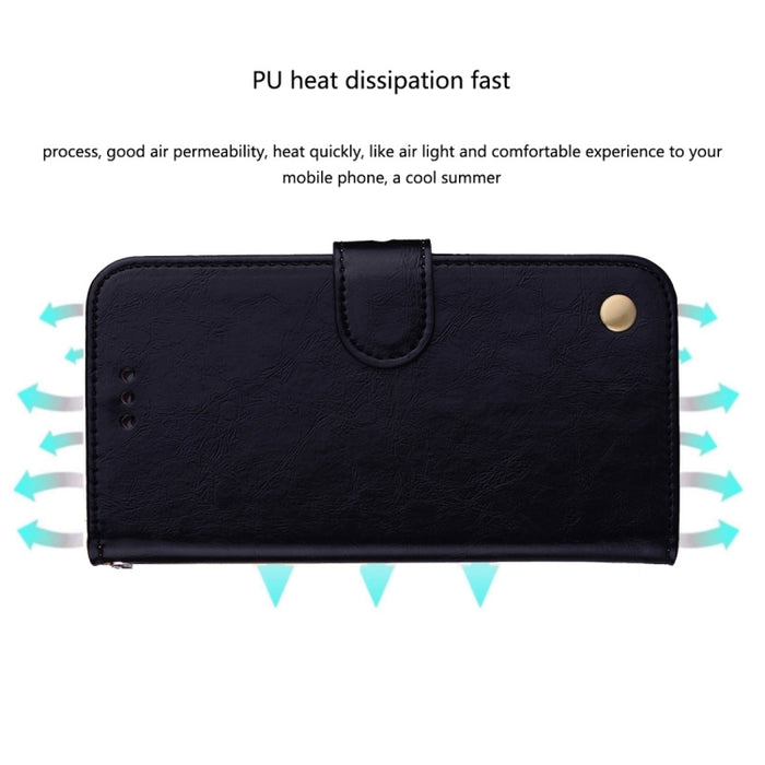 Para iPhone XS Max Business Style Oil Wax Texture Funda de cuero con tapa horizontal con soporte, ranuras para tarjetas y billetera