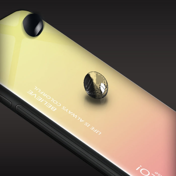 Para iPhone XS Max Estuche de vidrio de color degradado