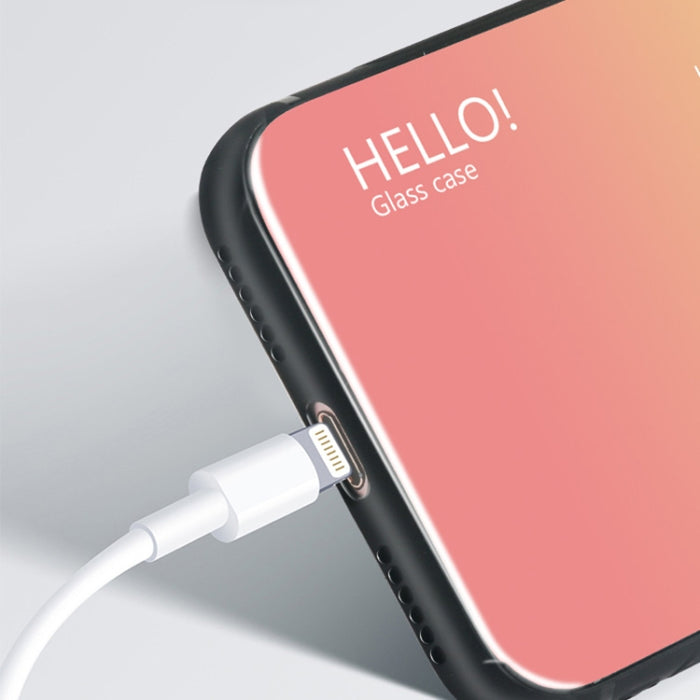 Para iPhone XS Max Estuche de vidrio de color degradado
