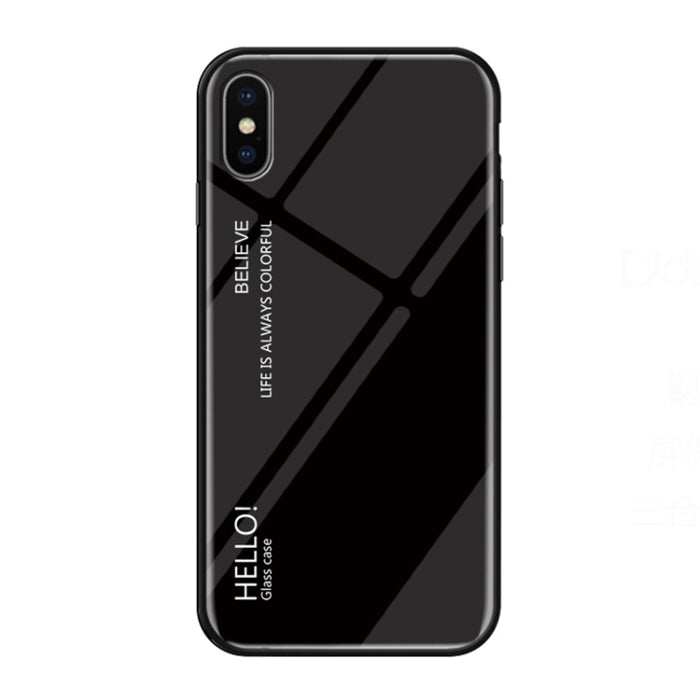 Para iPhone XS Max Estuche de vidrio de color degradado
