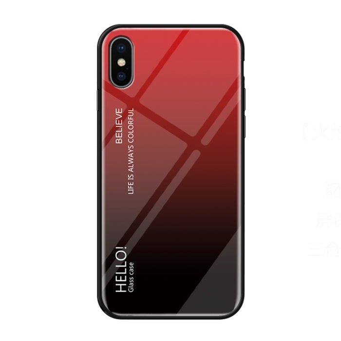 Para iPhone XS Max Estuche de vidrio de color degradado