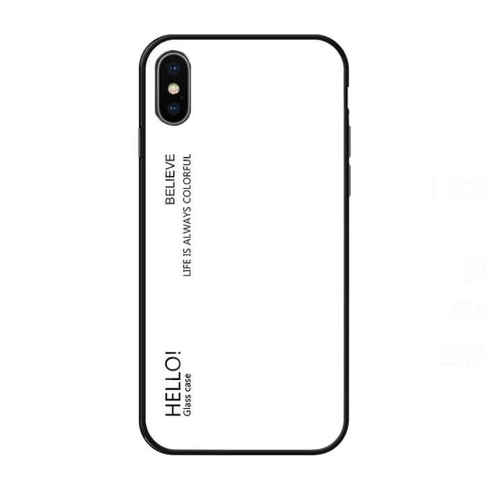 Para iPhone XS Max Estuche de vidrio de color degradado