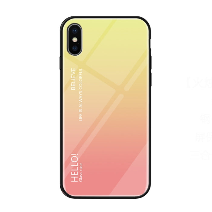 Para iPhone XS Max Estuche de vidrio de color degradado