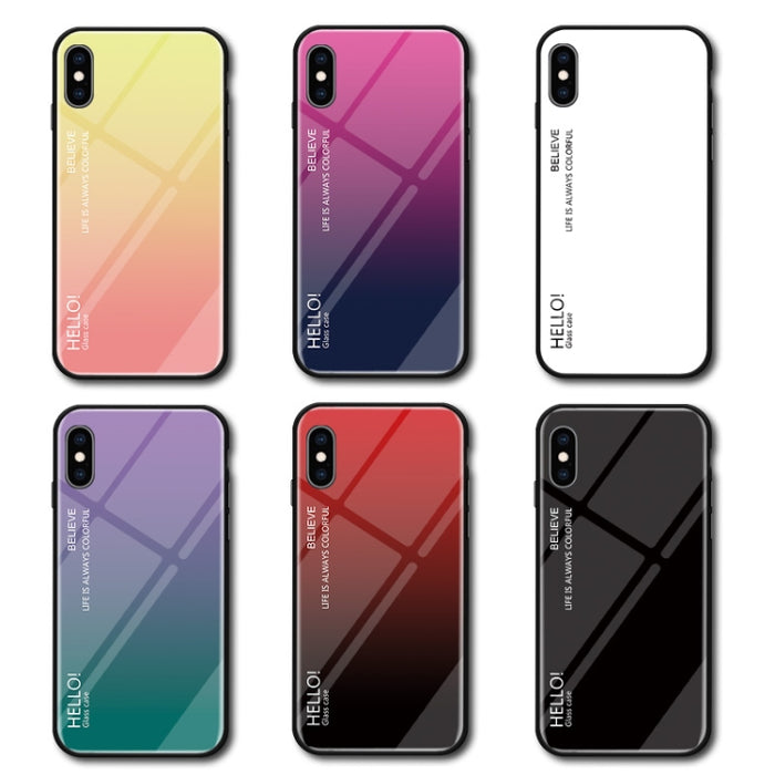 Para iPhone XS Max Estuche de vidrio de color degradado