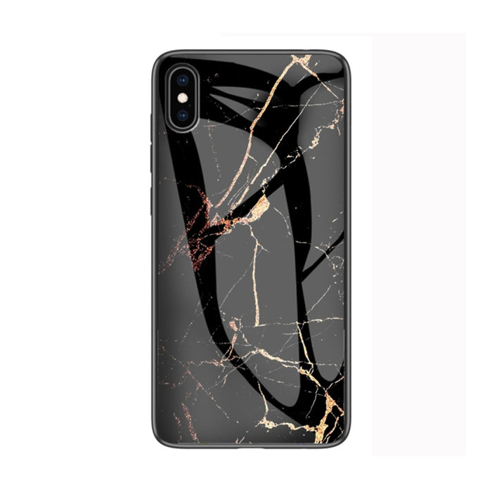 Para iPhone XS Max Funda protectora de vidrio de mármol