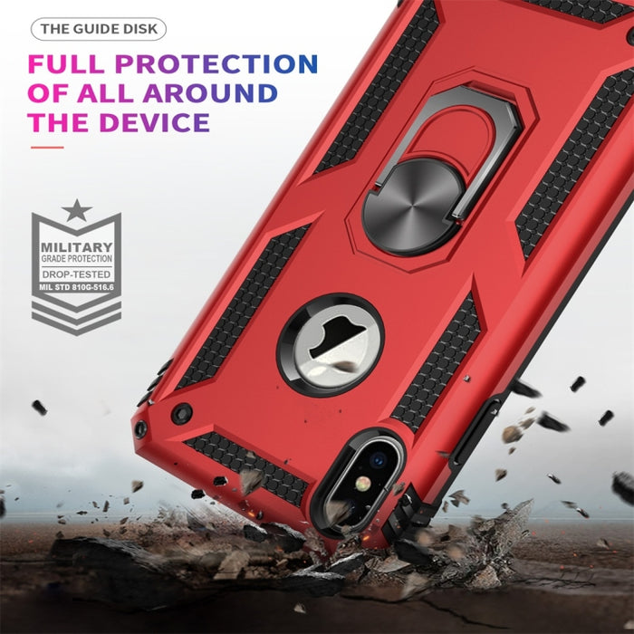 Para iPhone XS Max Sergeant Armor Funda protectora de TPU + PC a prueba de golpes con soporte de rotación de 360 grados