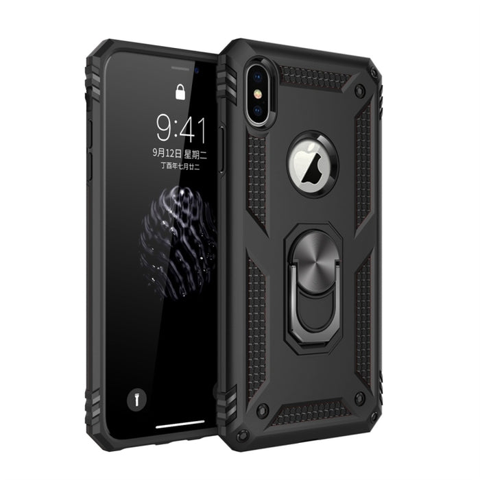 Para iPhone XS Max Sergeant Armor Funda protectora de TPU + PC a prueba de golpes con soporte de rotación de 360 grados