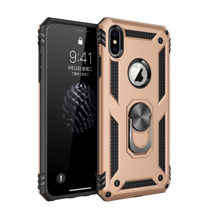Para iPhone XS Max Sergeant Armor Funda protectora de TPU + PC a prueba de golpes con soporte de rotación de 360 grados