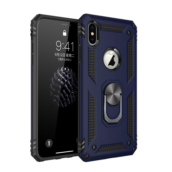 Para iPhone XS Max Sergeant Armor Funda protectora de TPU + PC a prueba de golpes con soporte de rotación de 360 grados