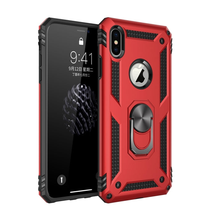 Para iPhone XS Max Sergeant Armor Funda protectora de TPU + PC a prueba de golpes con soporte de rotación de 360 grados