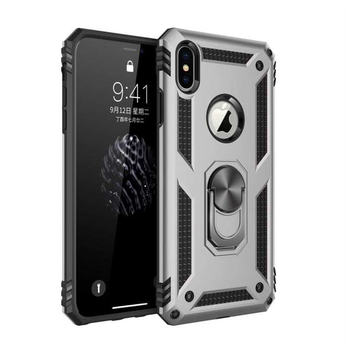 Para iPhone XS Max Sergeant Armor Funda protectora de TPU + PC a prueba de golpes con soporte de rotación de 360 grados