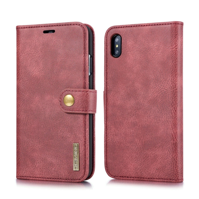 Para iPhone XS Max DG.MING Crazy Horse Texture Flip Funda de cuero magnética desmontable con soporte, ranuras para tarjetas y billetera