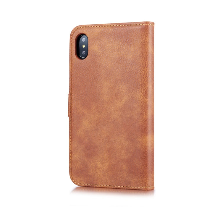 Para iPhone XS Max DG.MING Crazy Horse Texture Flip Funda de cuero magnética desmontable con soporte, ranuras para tarjetas y billetera