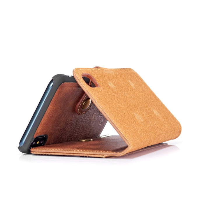 Para iPhone XS Max DG.MING Crazy Horse Texture Flip Funda de cuero magnética desmontable con soporte, ranuras para tarjetas y billetera