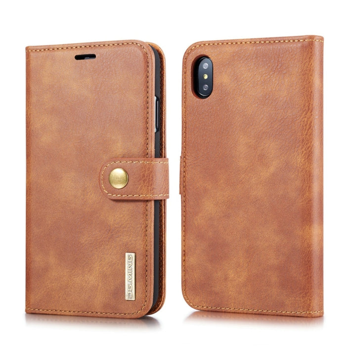 Para iPhone XS Max DG.MING Crazy Horse Texture Flip Funda de cuero magnética desmontable con soporte, ranuras para tarjetas y billetera
