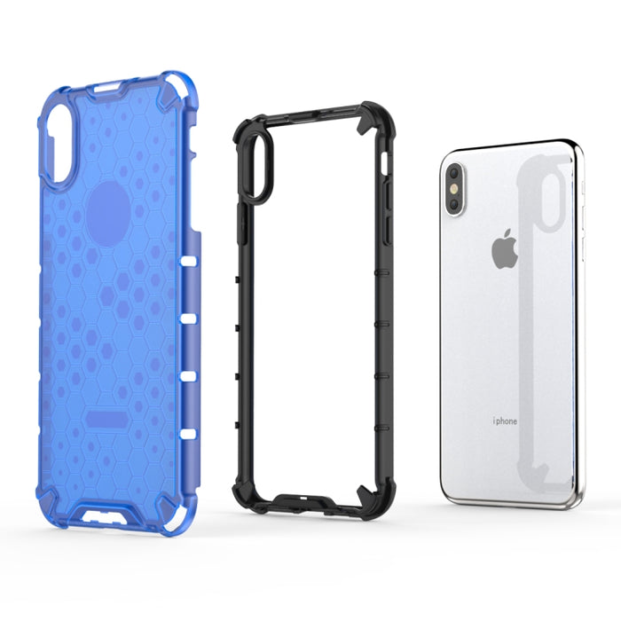 Para iPhone XS Max Funda protectora Honeycomb PC + TPU a prueba de golpes