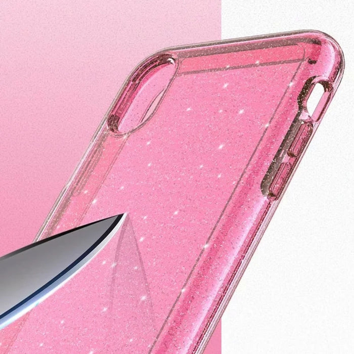 Para iPhone XS Max Funda protectora en polvo con purpurina estilo Terminator a prueba de golpes