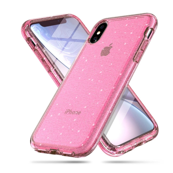 Para iPhone XS Max Funda protectora en polvo con purpurina estilo Terminator a prueba de golpes