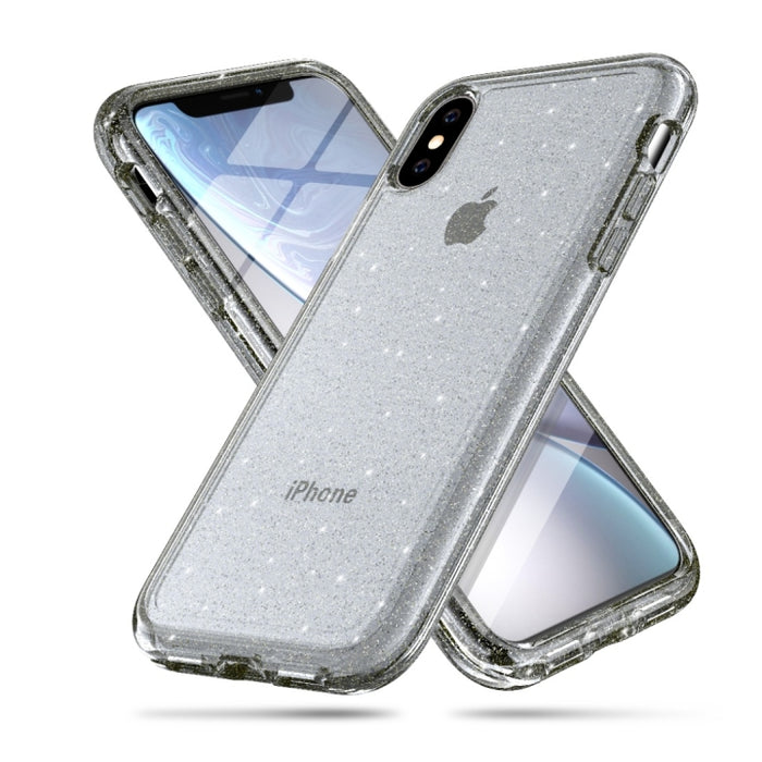 Para iPhone XS Max Funda protectora en polvo con purpurina estilo Terminator a prueba de golpes