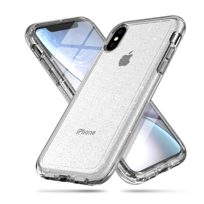 Para iPhone XS Max Funda protectora en polvo con purpurina estilo Terminator a prueba de golpes