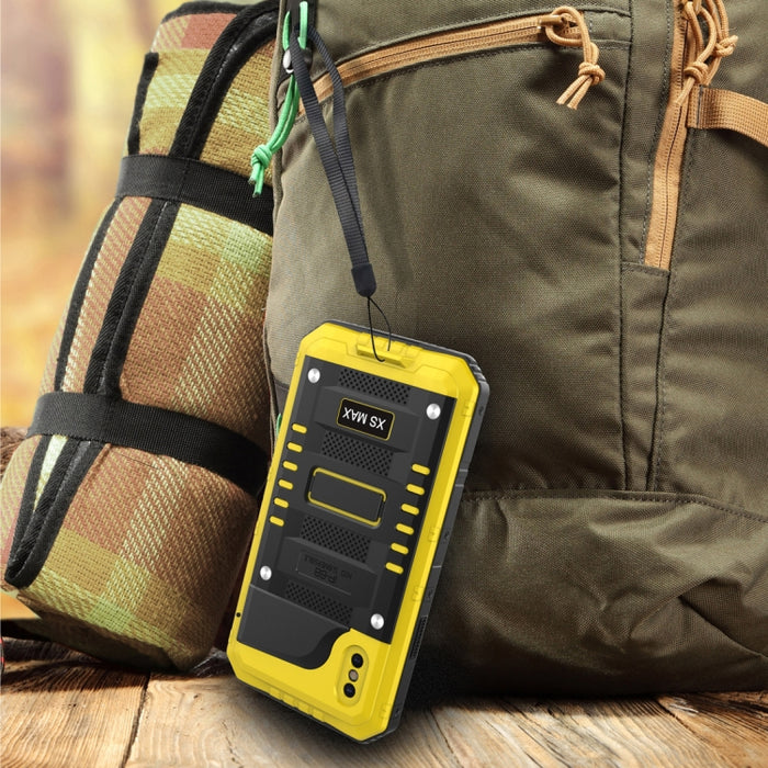 Para iPhone XS Max Impermeable A prueba de polvo A prueba de golpes Aleación de zinc + Funda de silicona