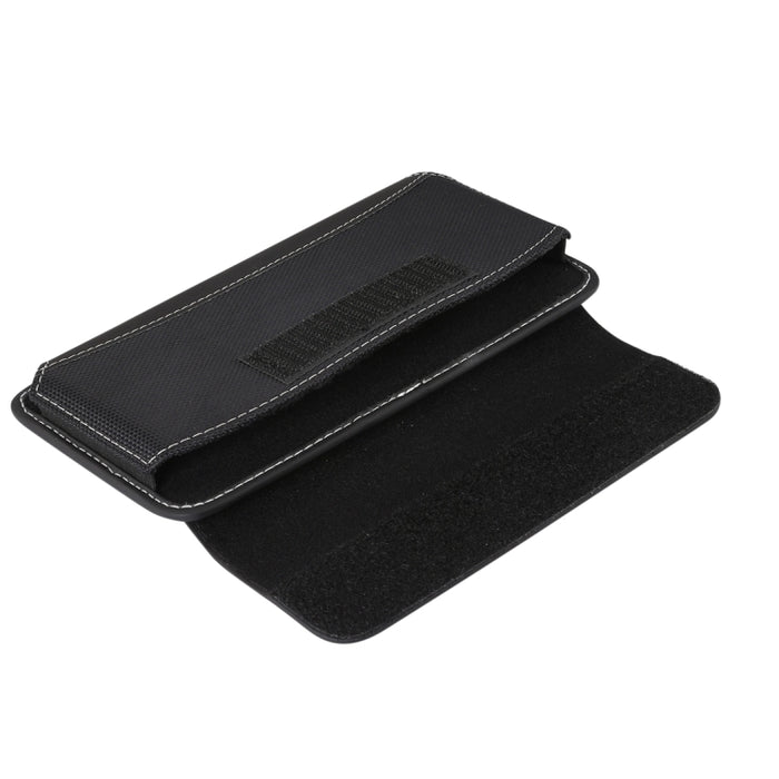 Para iPhone XS Max Men Funda de cuero con riñonera portátil para teléfono móvil de tela Oxford universal / Huawei Mate 20 / Teléfonos inteligentes de 6,3 pulgadas o menos
