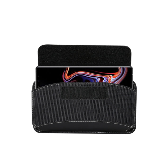 Para iPhone XS Max Men Funda de cuero con riñonera portátil para teléfono móvil de tela Oxford universal / Huawei Mate 20 / Teléfonos inteligentes de 6,3 pulgadas o menos