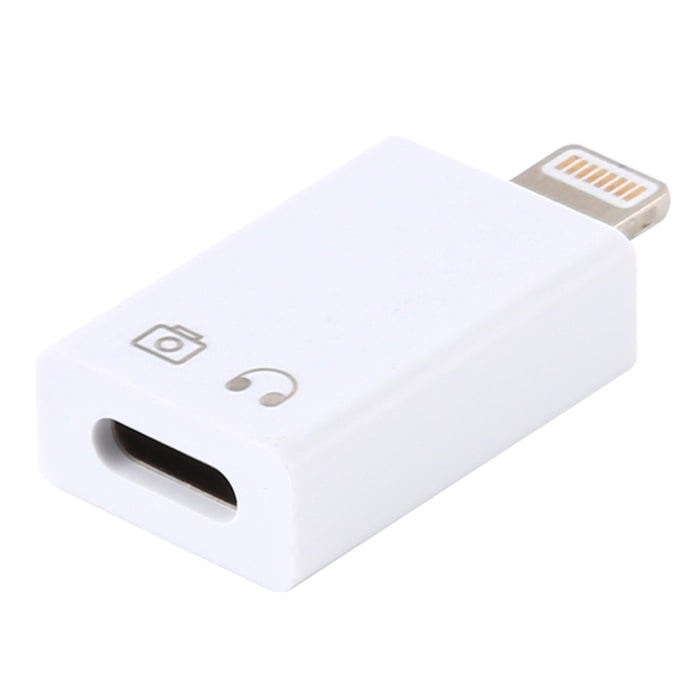 Adaptador de auriculares macho de 8 pines a USB-C/tipo-C hembra para cargar y escuchar canciones, compatible con transmisión de datos y tomar fotografías
