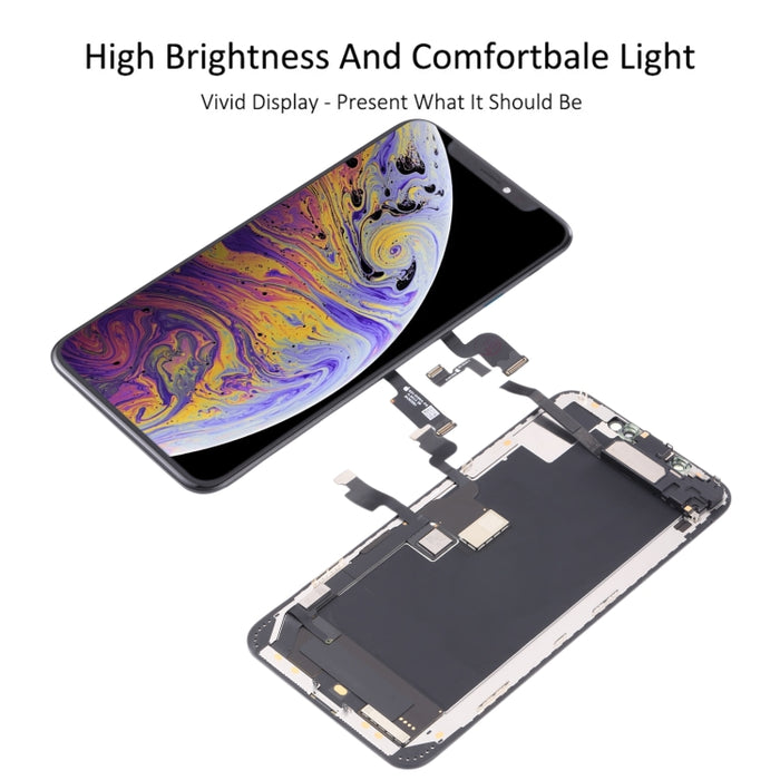 Pantalla LCD original y ensamblaje completo del digitalizador con cable flexible de altavoz auricular para iPhone XS Max, For iPhone XS Max(Original)