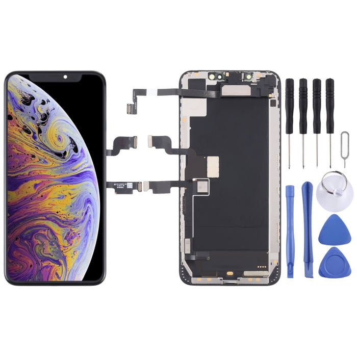 Pantalla LCD original y ensamblaje completo del digitalizador con cable flexible de altavoz auricular para iPhone XS Max, For iPhone XS Max(Original)