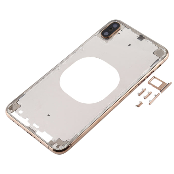 Contraportada transparente con lente de cámara, bandeja para tarjeta SIM y teclas laterales para iPhone XS Max, For iPhone XS Max(Transparent), For iPhone XS Max  (Camera Len), For iPhone XS Max(Transparent Back)