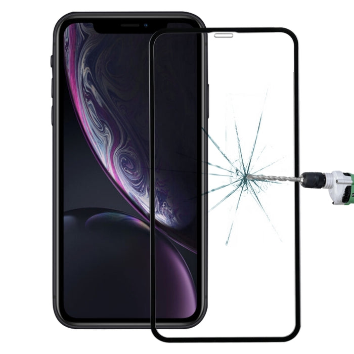 Película de vidrio templado con bordes suaves de fibra de carbono de pantalla completa de 50 piezas para iPhone 11 Pro Max / XS Max