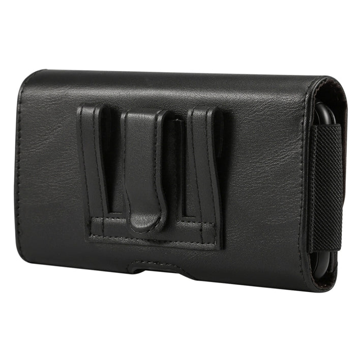 Funda de cuero con banda elástica de piel de cordero para hombre de 5,7 a 6,0 pulgadas, funda universal de cuero con cintura colgante y ranura para tarjetas, para iPhone XS Max / 8 Plus / 7 Plus / Honor 8X y otros teléfonos móviles de 5,7 a 6,0 pulgadas
