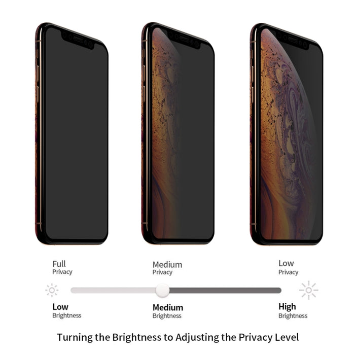 Para iPhone XS Max ENKAY Hat-Prince 0,26 mm 9H 6D Película de vidrio templado de pantalla completa antideslumbrante de privacidad