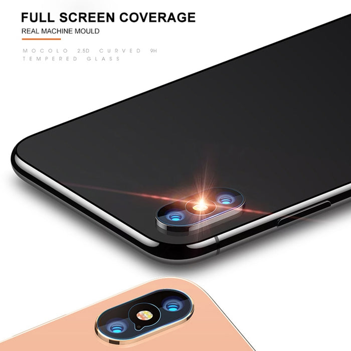 Para iPhone XS Max mocolo 0.15mm 9H 2.5D Lente de cámara trasera de borde redondo Película de vidrio templado