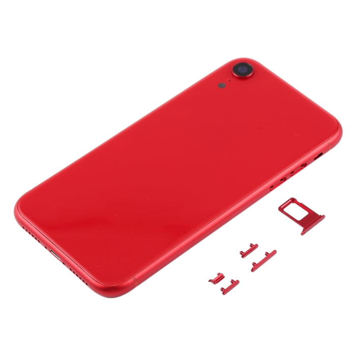 Cubierta de carcasa trasera con lente de cámara, bandeja para tarjeta SIM y teclas laterales para iPhone XR, For iPhone XR (with Side Keys)