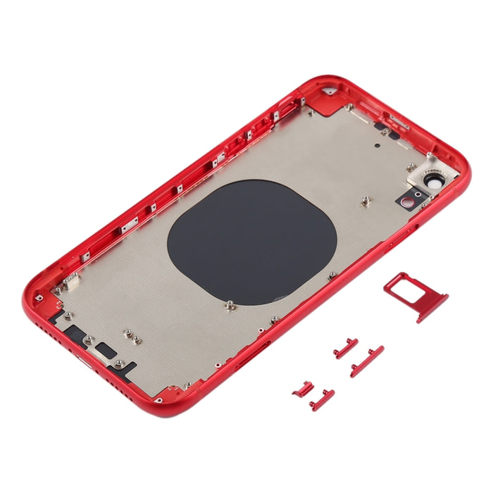 Cubierta de carcasa trasera con lente de cámara, bandeja para tarjeta SIM y teclas laterales para iPhone XR, For iPhone XR (with Side Keys)