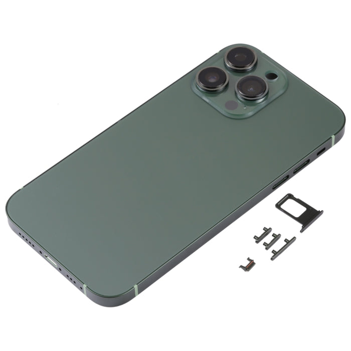 Cubierta de carcasa trasera con marco esmerilado con apariencia de imitación de iP13 Pro para iPhone XR, for iPhone XR(Frosted Steel Material,Green)
