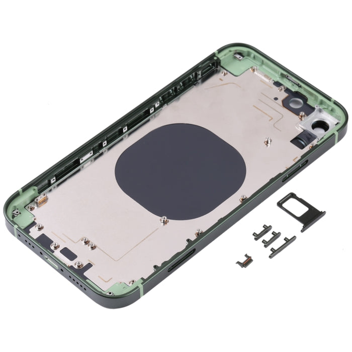 Cubierta de carcasa trasera con marco esmerilado con apariencia de imitación de iP13 Pro para iPhone XR, for iPhone XR(Frosted Steel Material,Green)