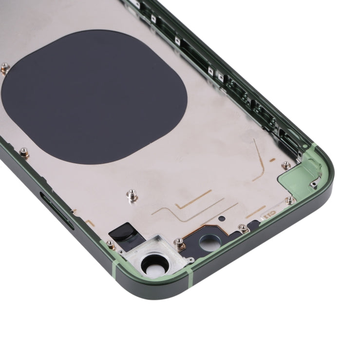 Cubierta de carcasa trasera con marco esmerilado con apariencia de imitación de iP13 Pro para iPhone XR, for iPhone XR(Frosted Steel Material,Green)