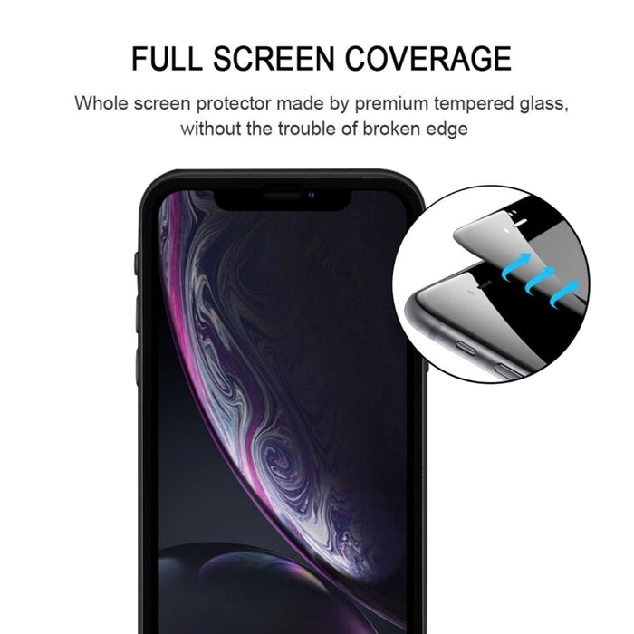 Para iPhone 11 / XR 9H 2.5D Película protectora de pantalla completa de fibra de carbono con pantalla de seda ultrafina